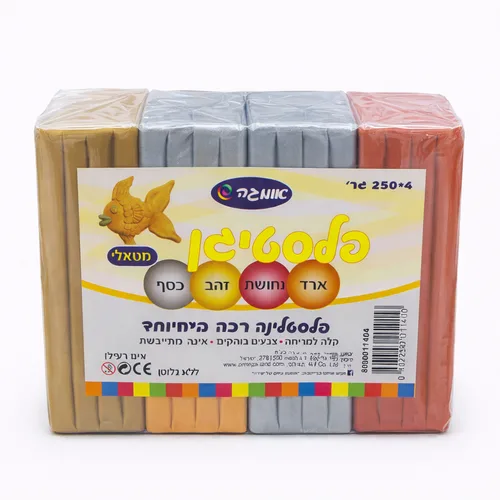 פלסטלינה מטאלית 4 גוונים – אומגה