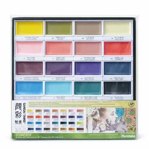 פלטת צבעי מים (24 צבעים) Kuretake Gansai Tambi