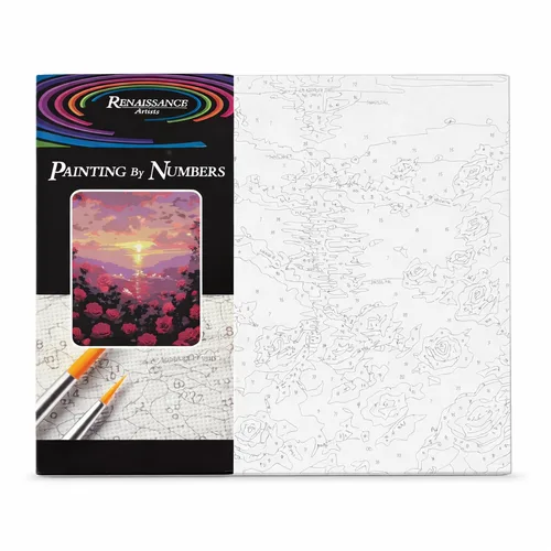 קנווס צביעה לפי מספרים-ורדים