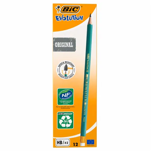מארז 12 עפרונות+מחק -BIC