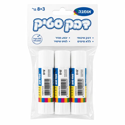 מארז 3 דבק סטיק-אומגה