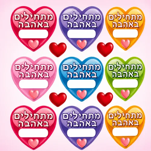 מדבקות דש מתחילים באהבה- 36 יחידות