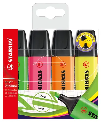 סט 4 מדגישים- STABILO