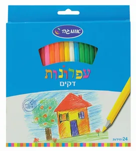 24 עפרונות צבעוניים דקים-אומגה