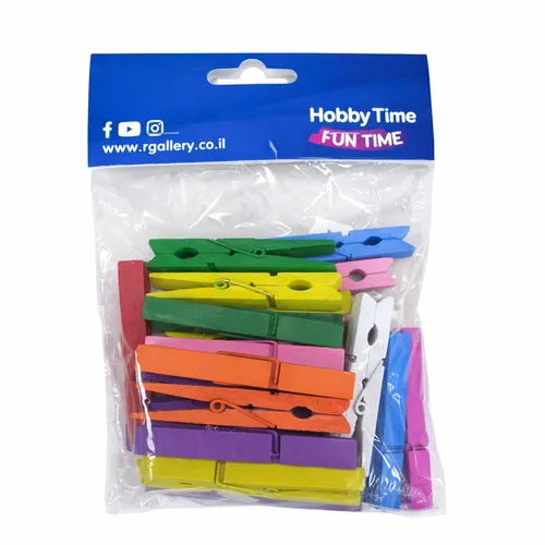 אטבי עץ-צבעוני גדול