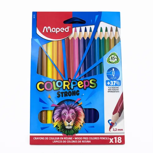 18 עפרונות צבעונים עבים-Maped